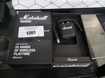 Lot 1361 - Pair of Marshall Minor III wireless headphones,...