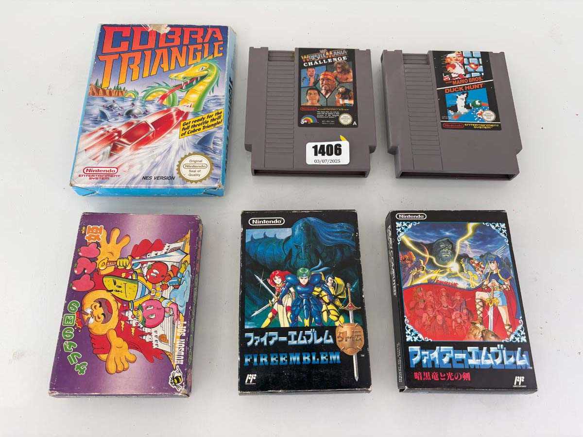 Lot 3x NES games together with 3x Nintendo Famicom...