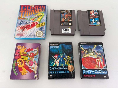 Lot 3x NES games together with 3x Nintendo Famicom...