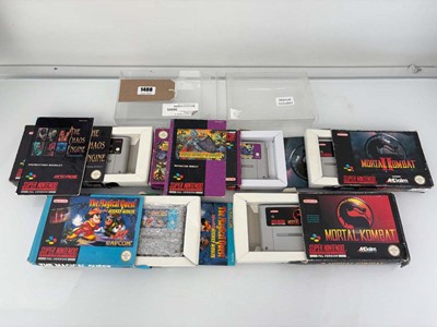 Lot 5x Boxed SNES games to include super Ghouls n...