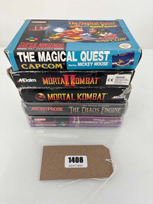 Lot 5x Boxed SNES games to include super Ghouls n...