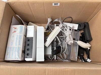Lot Box containing Wii consoles and controllers...