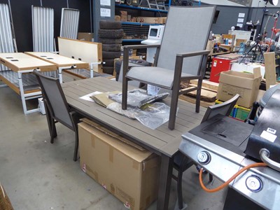 Lot 4107 - Rectangular metal framed wood finish garden...