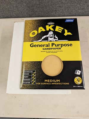 Lot 97 - Oakey 5 pack general purpose sandpaper sheets,...