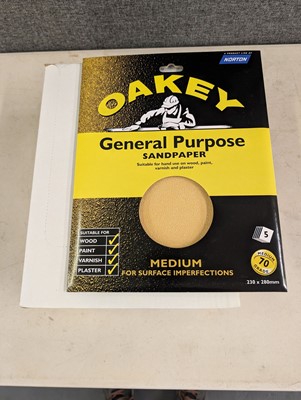 Lot 98 - Oakey 5 pack general purpose sandpaper sheets,...