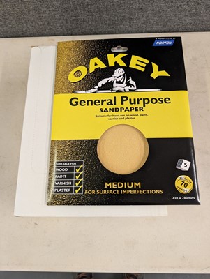 Lot 99 - Oakey 5 pack general purpose sandpaper sheets,...