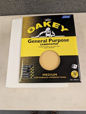 Lot 102 - Oakey 5 pack general purpose sandpaper sheets,...