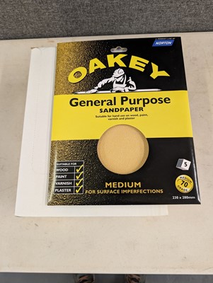 Lot 103 - Oakey 5 pack general purpose sandpaper sheets,...