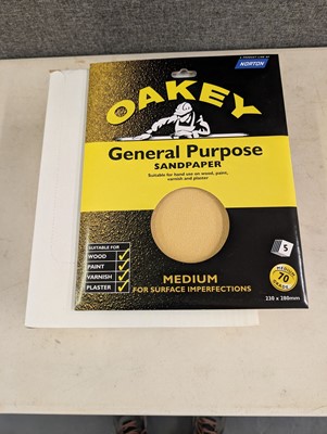 Lot 105 - Oakey 5 pack general purpose sandpaper sheets,...