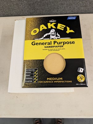 Lot 106 - Oakey 5 pack general purpose sandpaper sheets,...