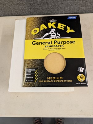 Lot 107 - Oakey 5 pack general purpose sandpaper sheets,...