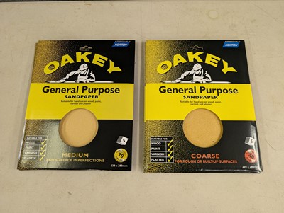 Lot 130 - Oakey 5 pack sandpaper sheets, medium 70 grade...