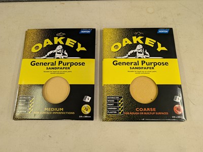Lot 134 - Oakey 5 pack sandpaper sheets, medium 70 grade...