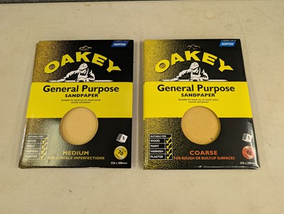 Lot 135 - Oakey 5 pack sandpaper sheets, medium 70 grade...
