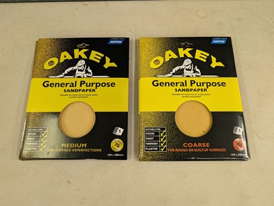 Lot 136 - Oakey 5 pack sandpaper sheets, medium 70 grade...