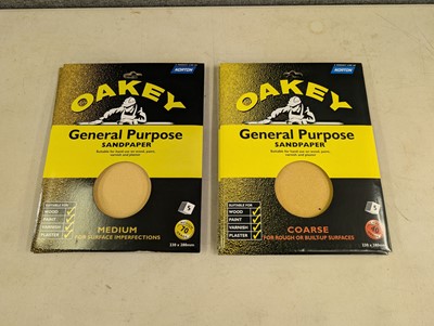 Lot 138 - Oakey 5 pack sandpaper sheets, medium 70 grade...