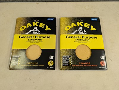 Lot 139 - Oakey 5 pack sandpaper sheets, medium 70 grade...
