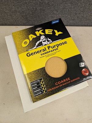 Lot 148 - Oakey 5 pack general purpose sandpaper sheets,...