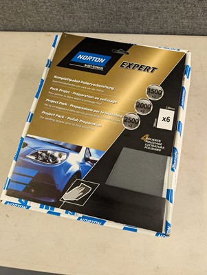 Lot 214 - Norton Expert 6 pack sandpaper for lacquer...