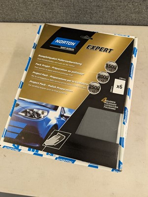 Lot 216 - Norton Expert 6 pack sandpaper for lacquer...