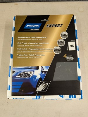 Lot 217 - Norton Expert 6 pack sandpaper for lacquer...