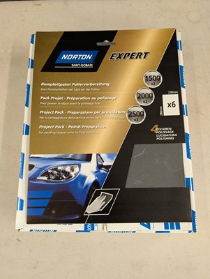 Lot 221 - Norton Expert 6 pack sandpaper for lacquer...