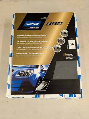 Lot 222 - Norton Expert 6 pack sandpaper for lacquer...