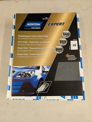Lot 223 - Norton Expert 6 pack sandpaper for lacquer...