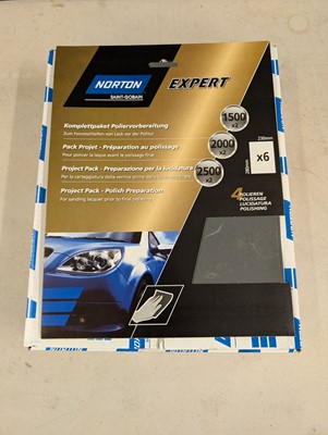Lot 225 - Norton Expert 6 pack sandpaper for lacquer...