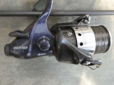 Lot Fox Warrior Z 12' carp fishing rod with Okuma...