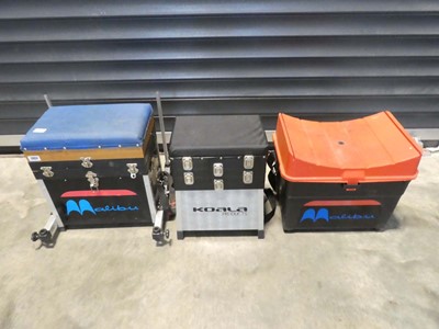 Lot 3 fishing tackle seats/ boxes incl. 2 by...