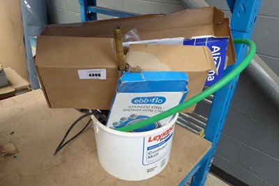 Lot 4398 - Plastic tub containing various plumbing...