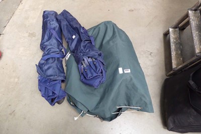 Lot 4362 - 2 blue canvas camping chairs and further...