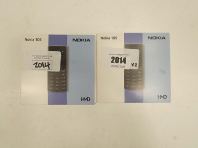 Lot 2014 - 2x Nokia 105 mobile phones