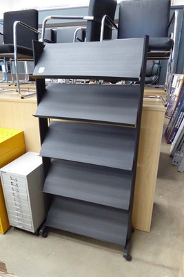 Lot 4424 - Black freestanding leaflet display unit on...