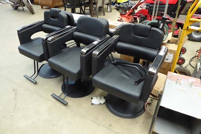 Lot 4468 - Set of 5 black leatherette and chrome...