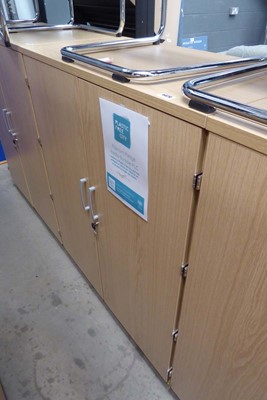 Lot 4429 - Light oak finish double door stationery...