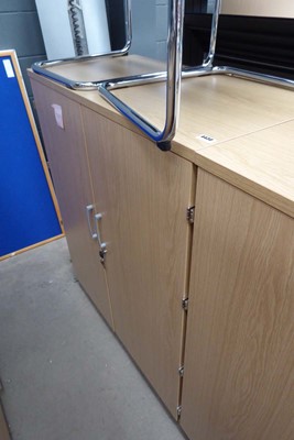 Lot 4430 - Light oak finish double door stationery...