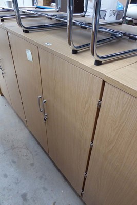 Lot 4432 - Light oak finish double door stationery...