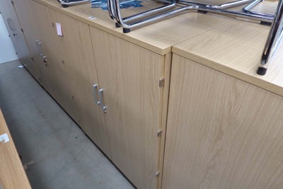 Lot 4435 - Light oak finish double door stationery...