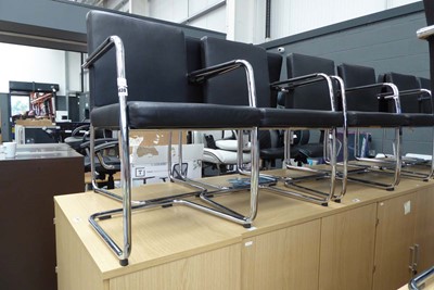 Lot 4439 - Set of 4x chrome slide frame leatherette...