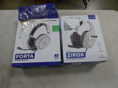 Lot 2094 - 2 Boxed PS5 gaming headsets Zirox lightweight...