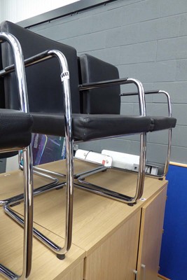 Lot 4441 - Set of 4x chrome slide frame leatherette...