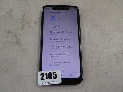 Lot 2105 - Motorola G7 play XT1952-1 mobile phone