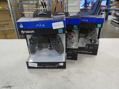 Lot 2112 - 3 Boxed Nacon PS4 controllers, consisting of 1...