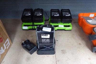Lot 4583 - OnePower lithium ion battery on charging stand...