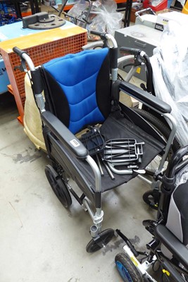 Lot 4498 - Blue and black lightweight folding wheelchair