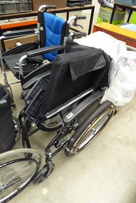Lot 4499 - Black metal framed folding wheelchair