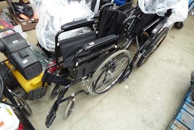 Lot 4500 - Black metal framed folding wheelchair