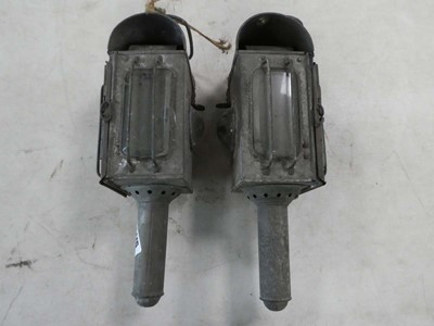 Lot 2115 - Pair of Vintage Railway lamps